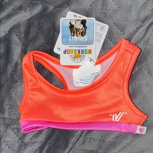 Build a bear Orange and Pink Sports Bra